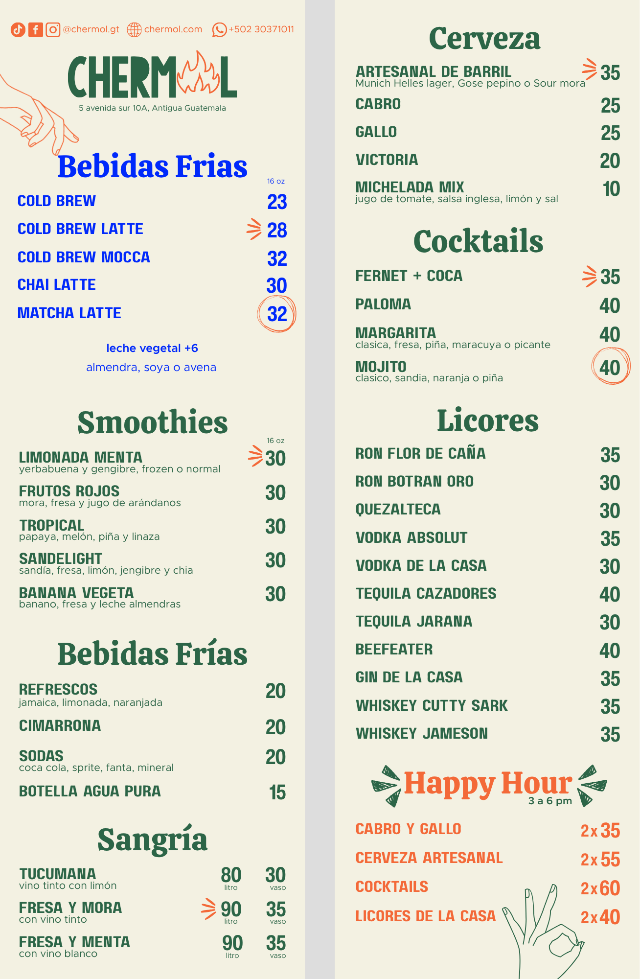menu version side B